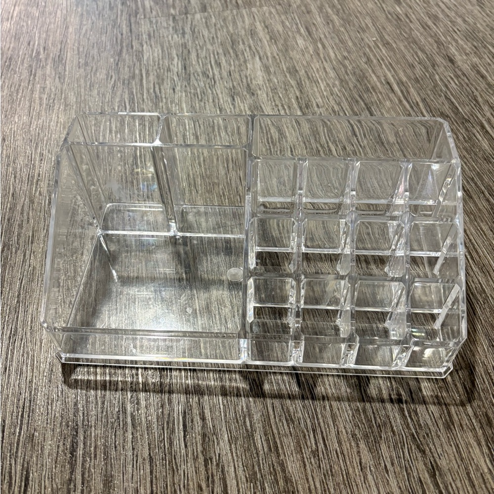 Clear Acrylic Makeup and Desk Organizer - Transparent Multi-Compartment Storage
